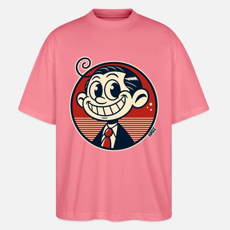 Lustiger kleineer Retro Comic Mann - Stanley/Stella Oversized Unisex Bio T-Shirt Blaster 2.0 - Pink 