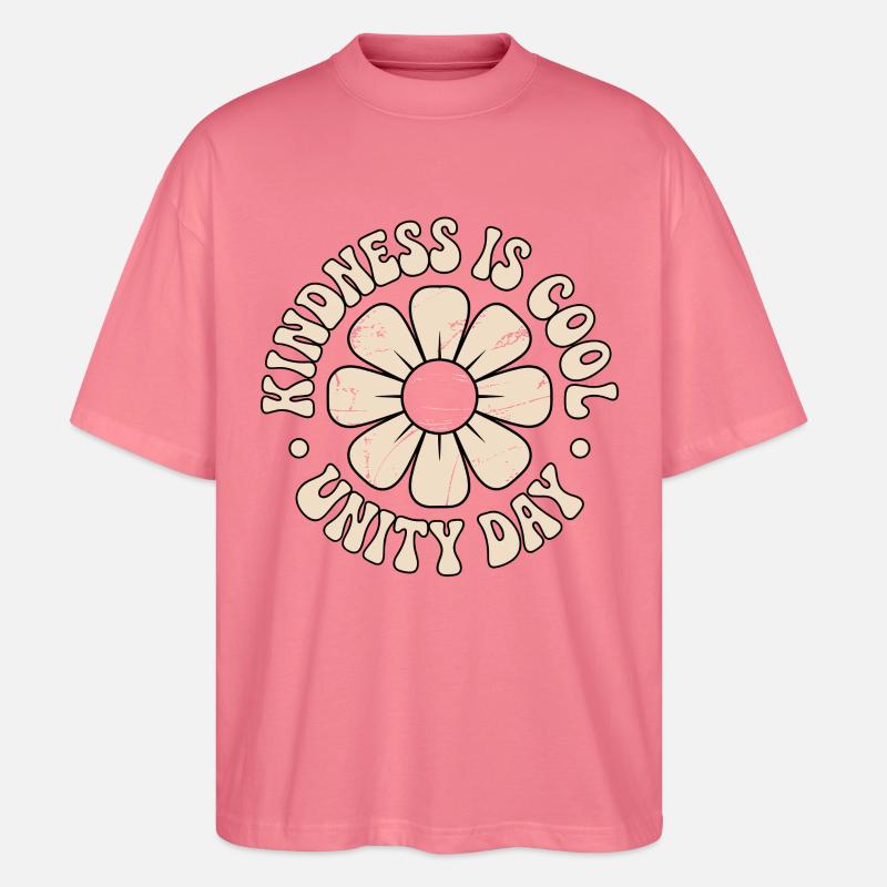 Freundlichkeit Einheit Blumen Postive Botschaft - Stanley/Stella Oversized Unisex Bio T-Shirt Blaster 2.0 - Pink 