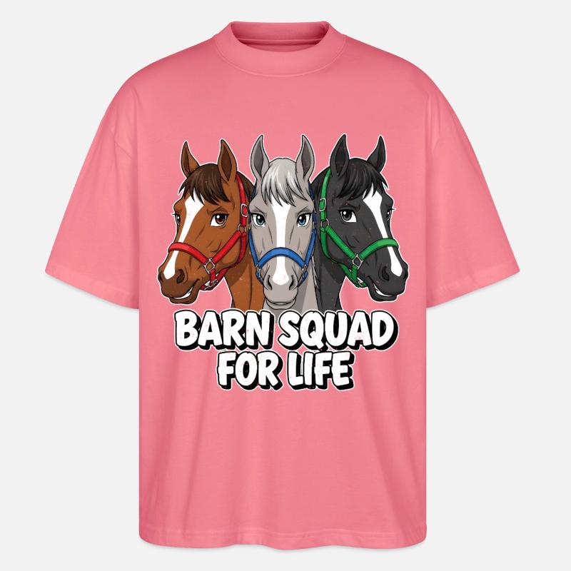 Amis chevaux de l’escouade de l’écurie - T-shirt bio Blaster 2.0 coupe oversize Stanley/Stella Unisexe - rose 