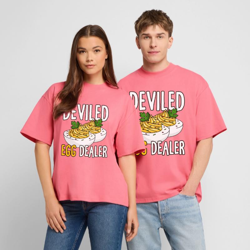 Funny Deviled Eggs Costume Deviled Egg Dad Stanley/Stella Oversized Unisex Organic T-shirt Blaster 2.0