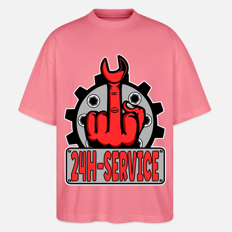 Mittelfinger Stinkerfinger 24h Service Design Rot - Stanley/Stella Oversized Unisex Bio T-Shirt Blaster 2.0 - Pink 