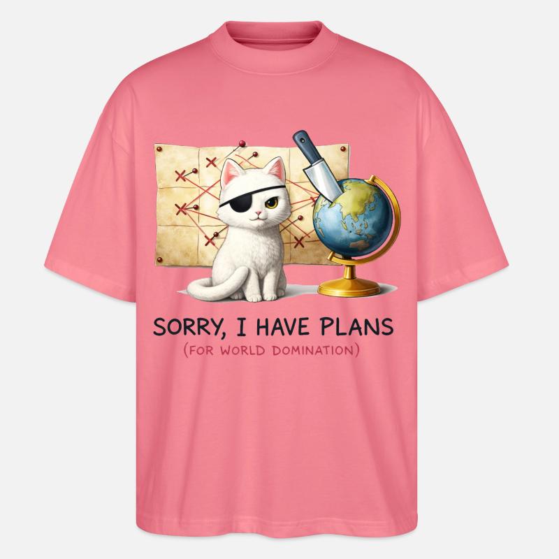 Evil Cat Weltbeherrschungs-Pläne - Stanley/Stella Oversized Unisex Bio T-Shirt Blaster 2.0 - Pink 