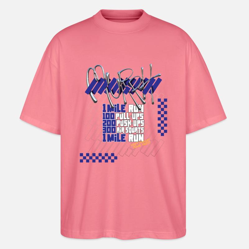 Murph Hero WOD CrossTraining Lichtgrafik-Version - Stanley/Stella Oversized Unisex Bio T-Shirt Blaster 2.0 - Pink 