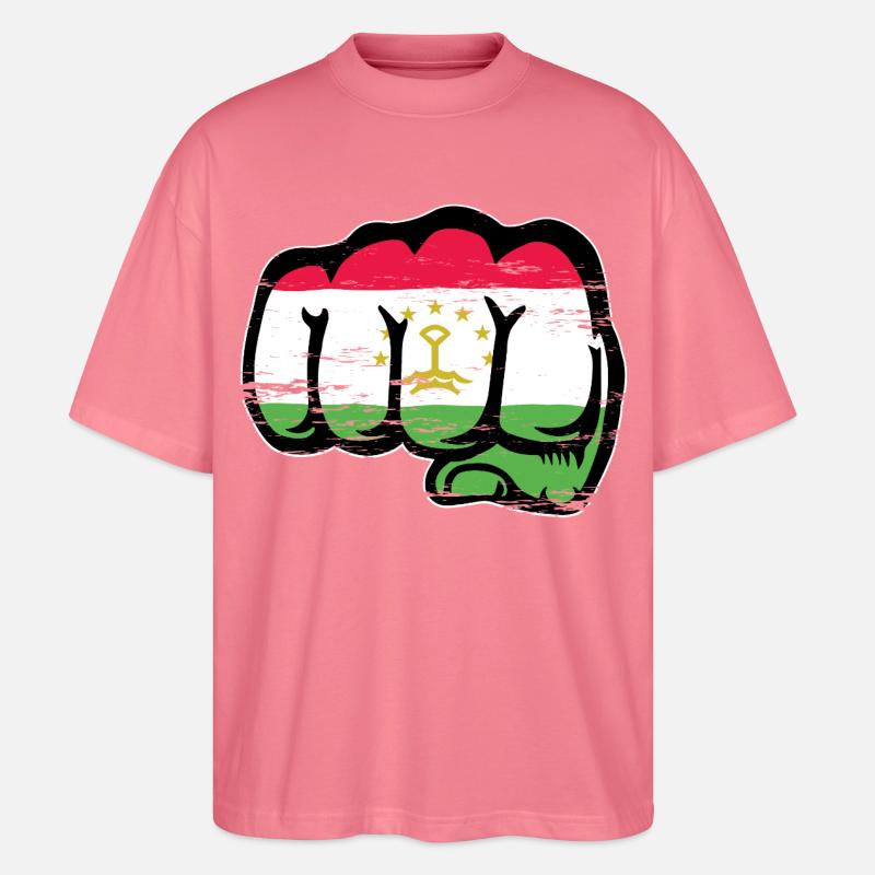 Tadschikistan_Flagge_Faust_used - Stanley/Stella Oversized Unisex Bio T-Shirt Blaster 2.0 - Pink 