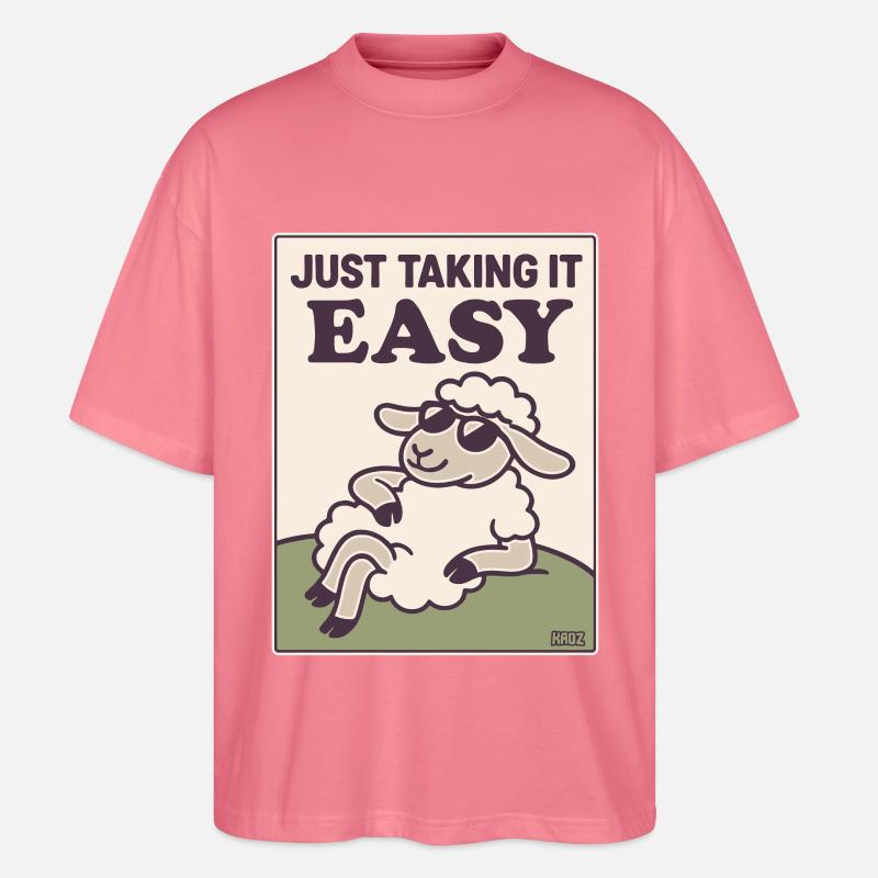 Entspanntes Schaf Einfach Gemütlich - Stanley/Stella Oversized Unisex Bio T-Shirt Blaster 2.0 - Pink 