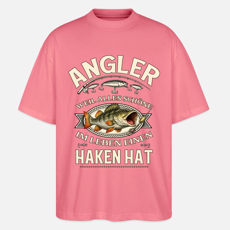 Angeln Geschenk Mann Angler Geschenkidee - Stanley/Stella Oversized Unisex Bio T-Shirt Blaster 2.0 - Pink