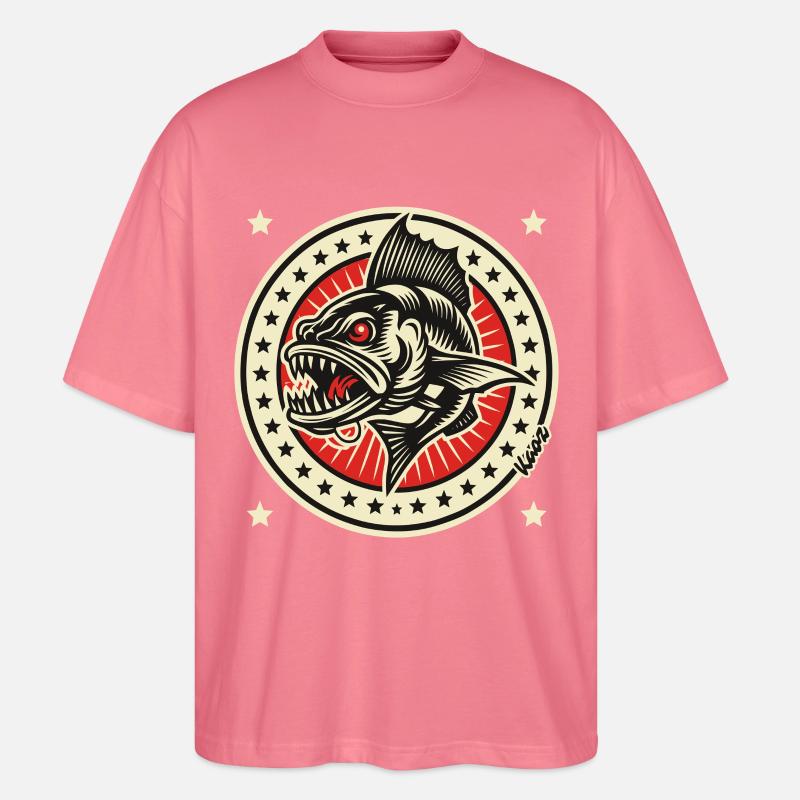 Barracuda-Abzeichen - Stanley/Stella Oversized Unisex Bio T-Shirt Blaster 2.0 - Pink