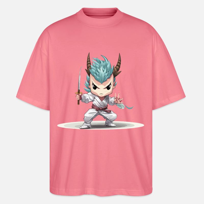 Guerrier Chibi avec Katana - T-shirt bio Blaster 2.0 coupe oversize Stanley/Stella Unisexe - rose 