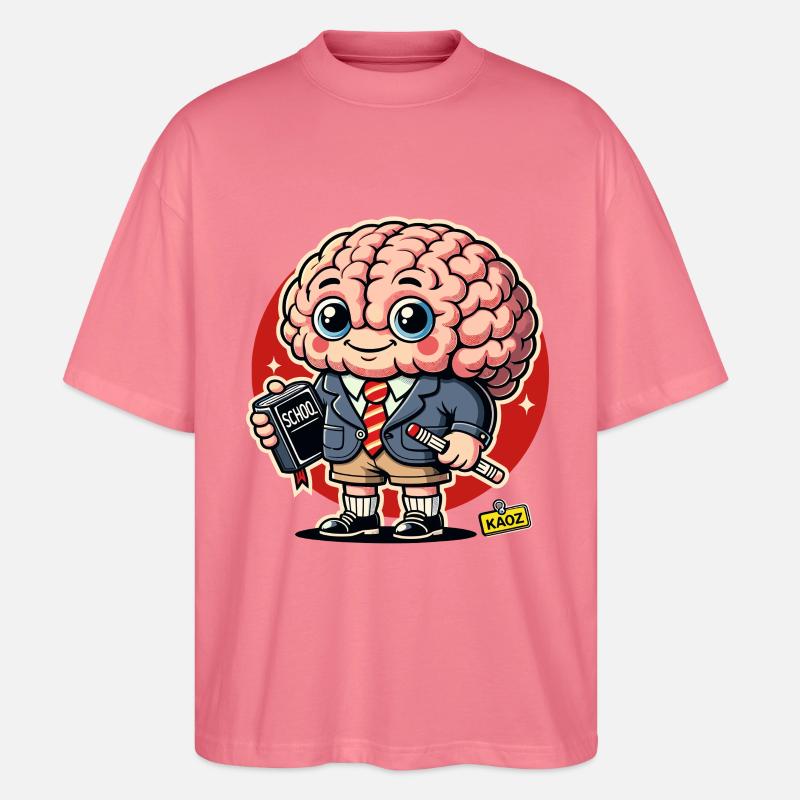 Brain Scholar Cartoon - Stanley/Stella Oversized Unisex Bio T-Shirt Blaster 2.0 - Pink 