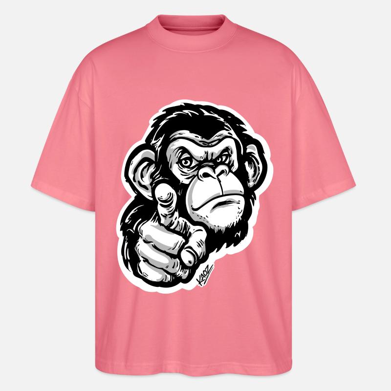 Monochromes Affenzeigen - Stanley/Stella Oversized Unisex Bio T-Shirt Blaster 2.0 - Pink 