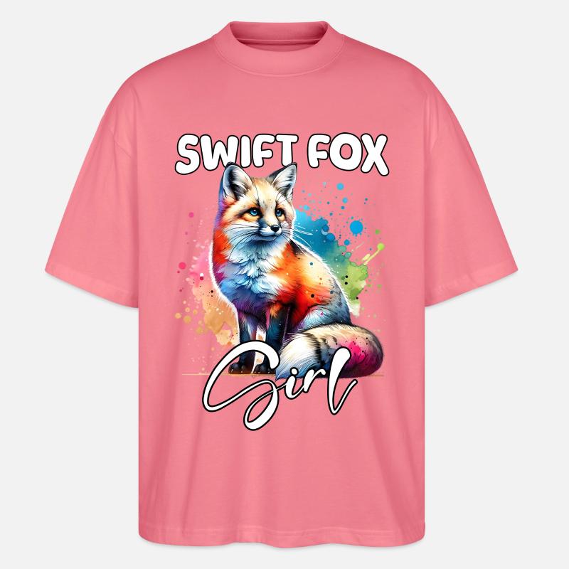 Swift Fox Mädchen Swiftfuchs - Stanley/Stella Oversized Unisex Bio T-Shirt Blaster 2.0 - Pink