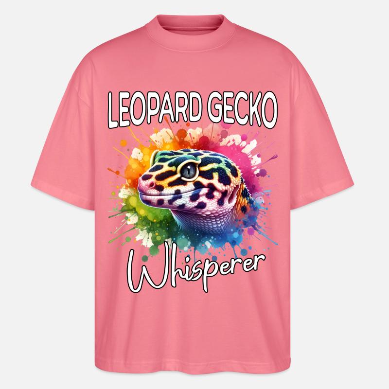 Leopardgecko Flüsterer - Stanley/Stella Oversized Unisex Bio T-Shirt Blaster 2.0 - Pink