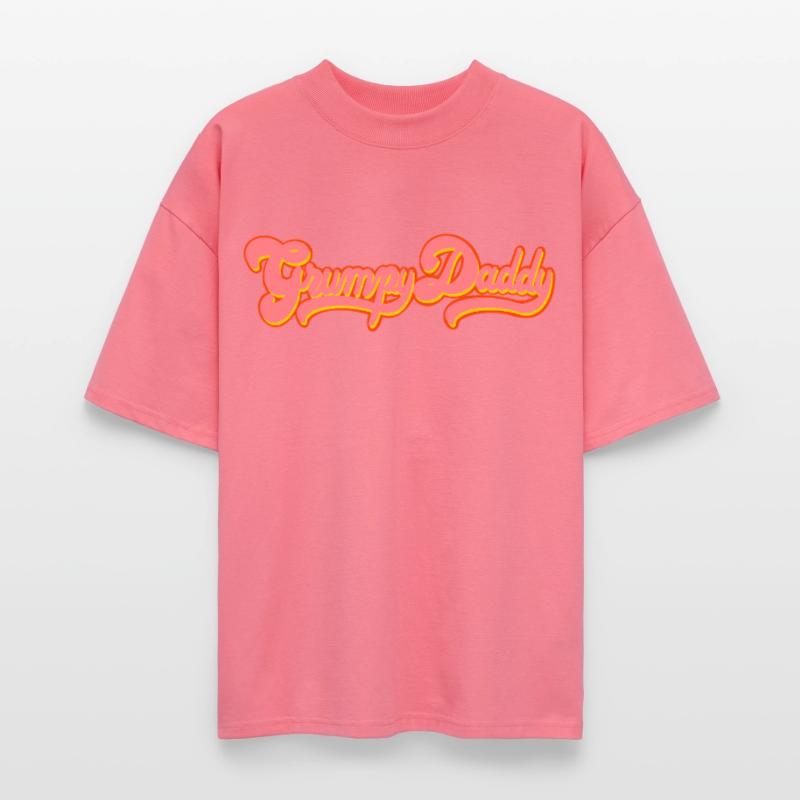 Grumpy Daddy Retro Script - Color "Exploitation" Stanley/Stella Oversized Unisex Organic T-shirt Blaster 2.0