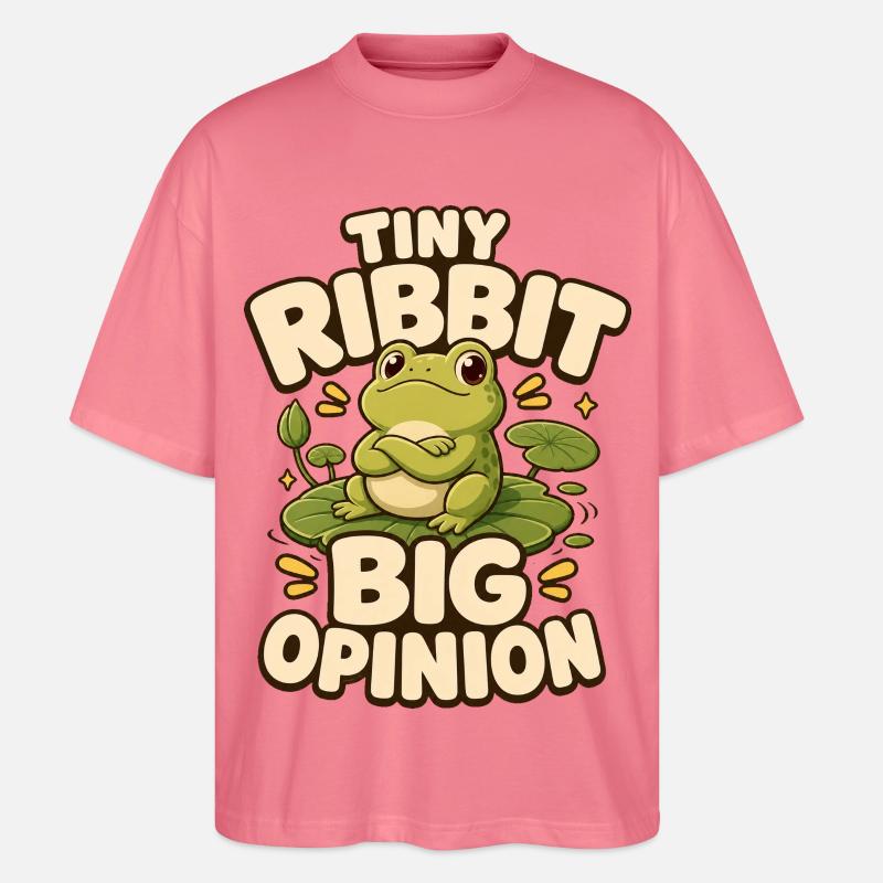 Tiny Ribbit Big Opinion Frosch - Stanley/Stella Oversized Unisex Bio T-Shirt Blaster 2.0 - Pink 