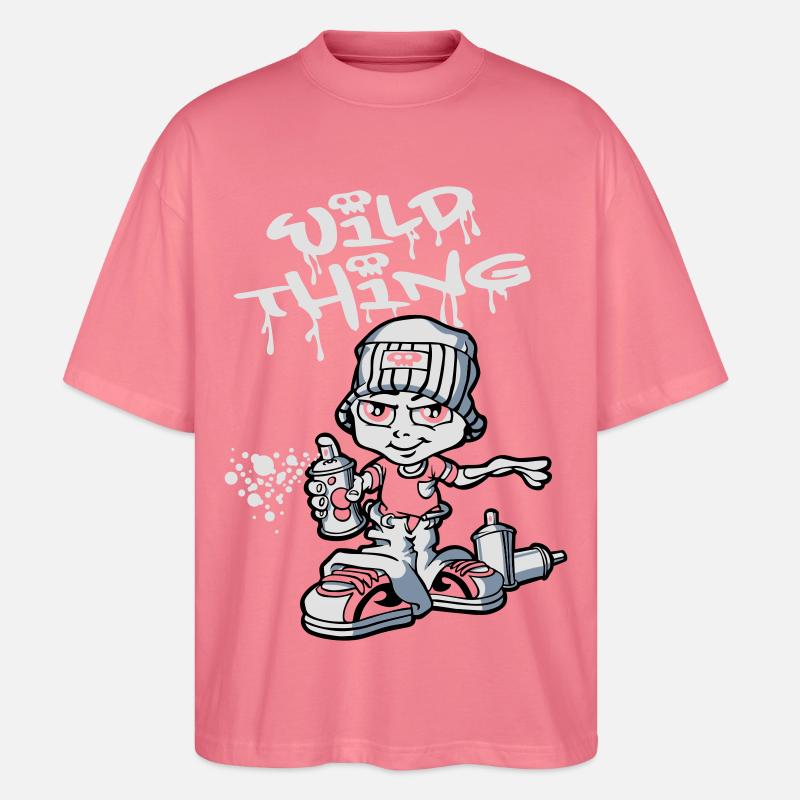 Junge Graffiti-flex - Stanley/Stella Oversized Unisex Bio T-Shirt Blaster 2.0 - Pink 