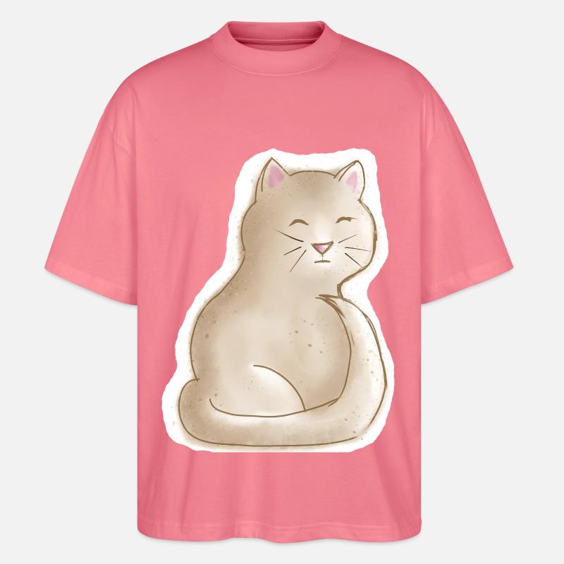 müdes Kätzchen - Stanley/Stella Oversized Unisex Bio T-Shirt Blaster 2.0 - Pink 