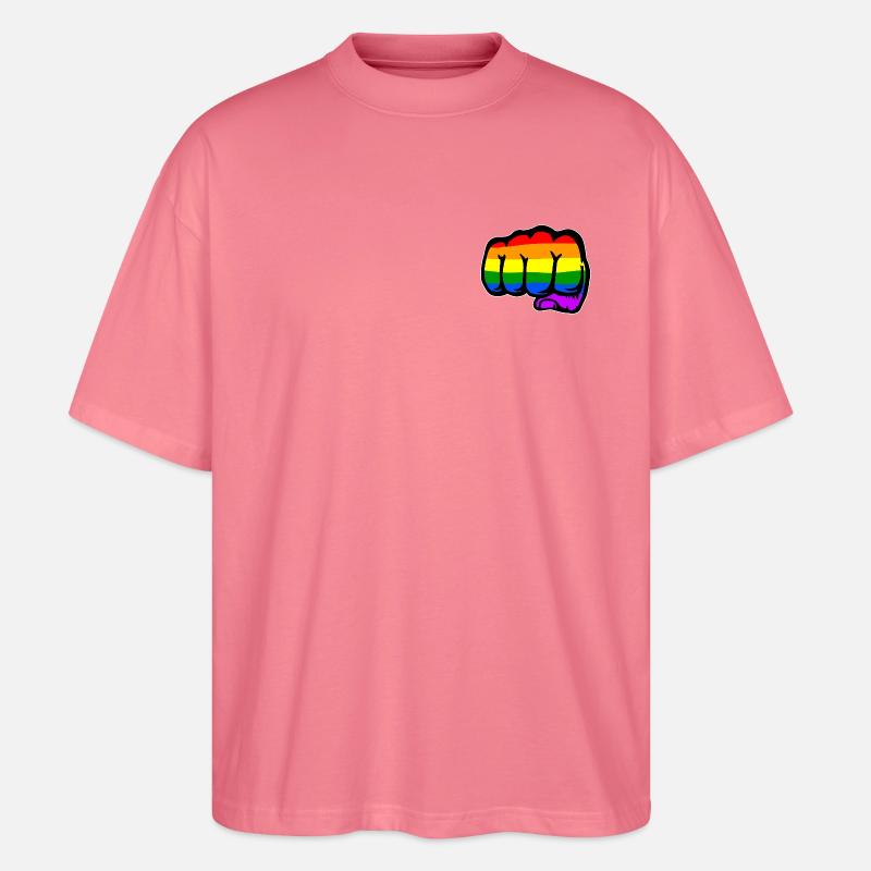 Hand Faust Regenbogenflagge - Stanley/Stella Oversized Unisex Bio T-Shirt Blaster 2.0 - Pink