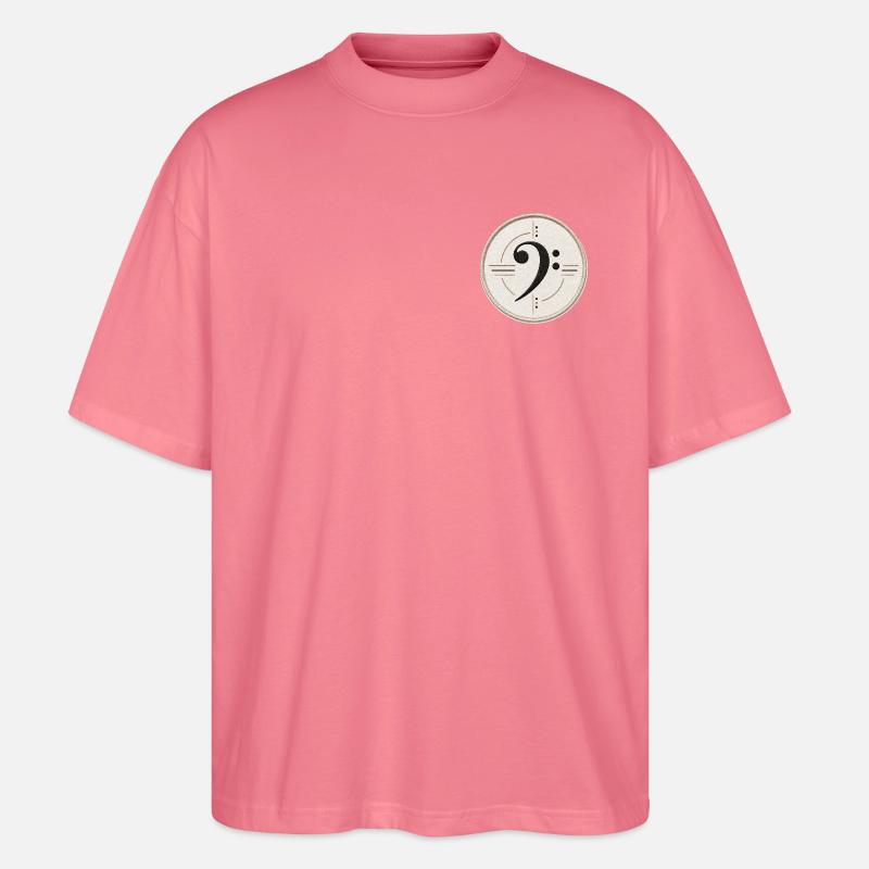 Clé de fa sur le patch - T-shirt bio Blaster 2.0 coupe oversize Stanley/Stella Unisexe - rose 