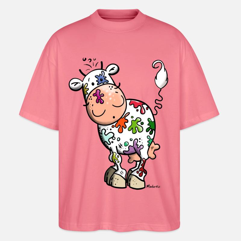 Farbklecks Kuh - Stanley/Stella Oversized Unisex Bio T-Shirt Blaster 2.0 - Pink 