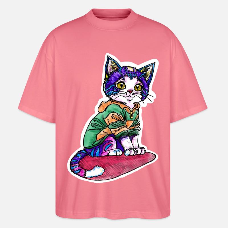 Chat en pull vert - T-shirt bio Blaster 2.0 coupe oversize Stanley/Stella Unisexe - rose