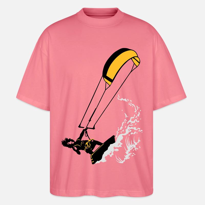 Kitesurfen und Wellen flex - Stanley/Stella Oversized Unisex Bio T-Shirt Blaster 2.0 - Pink 