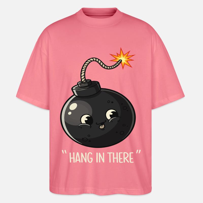 Kawaii Exploding Bomb Comic Design - Stanley/Stella Oversized Unisex Organic T-shirt Blaster 2.0 - pink joy