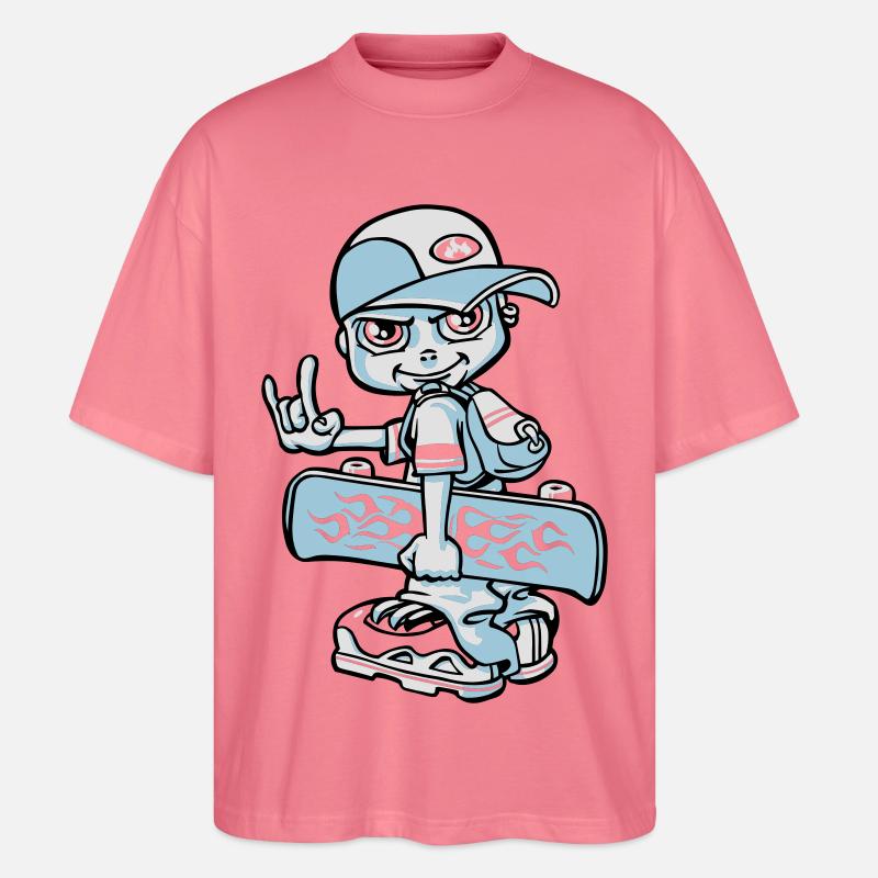 Skater boy flex - Stanley/Stella Oversized Unisex Bio T-Shirt Blaster 2.0 - Pink 