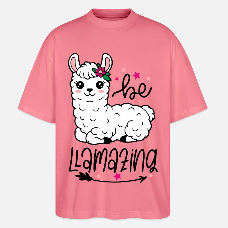 Be Amazing Alpaca Blumenkrone - Stanley/Stella Oversized Unisex Bio T-Shirt Blaster 2.0 - Pink 