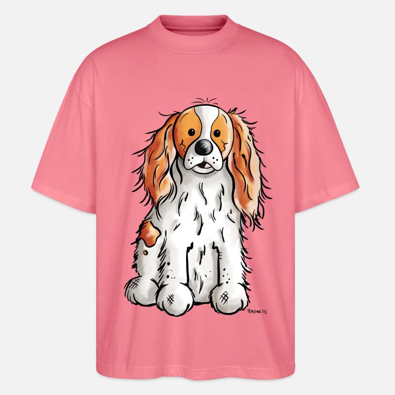 Cavalier King Charles Spaniel - Stanley/Stella Oversized Unisex Bio T-Shirt Blaster 2.0 - Pink 