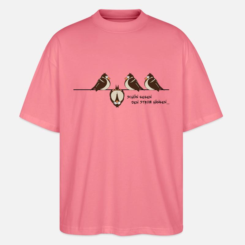 Spatz 'gegen den Strom' - Stanley/Stella Oversized Unisex Bio T-Shirt Blaster 2.0 - Pink 