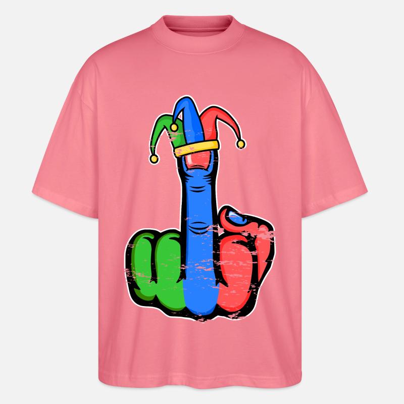 Mittelfinger Stingerfinger Karneval - Stanley/Stella Oversized Unisex Bio T-Shirt Blaster 2.0 - Pink 