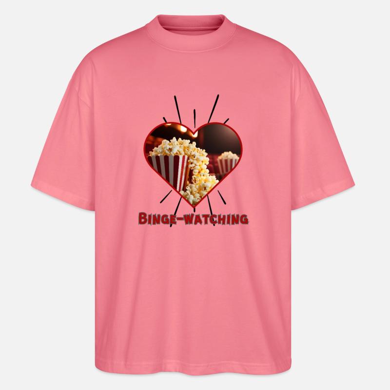 Ich liebe Binge Watching - Stanley/Stella Oversized Unisex Bio T-Shirt Blaster 2.0 - Pink 
