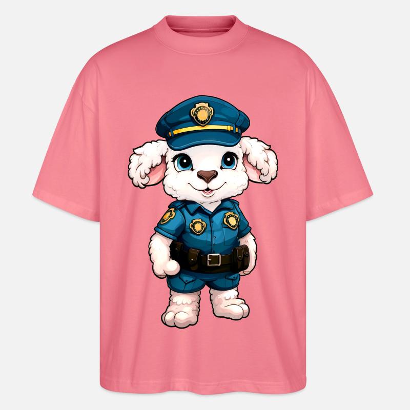 Schafe Polizei - Stanley/Stella Oversized Unisex Bio T-Shirt Blaster 2.0 - Pink