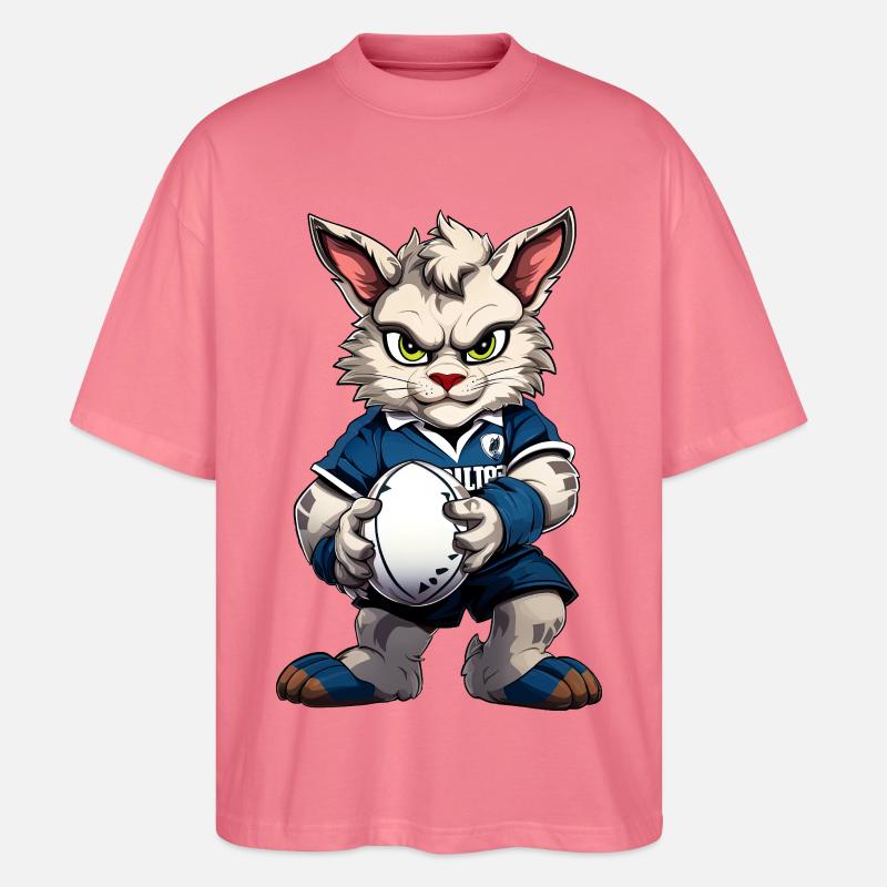 Rugby Cat - Stanley/Stella Oversized Unisex Organic T-shirt Blaster 2.0 - pink joy 