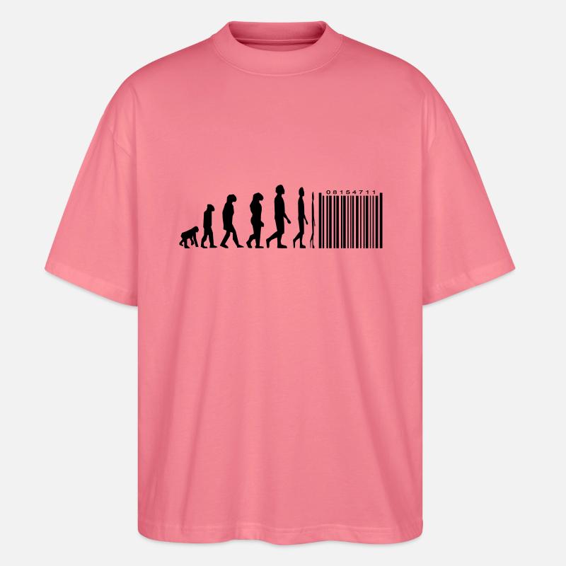 Evolution barcode - Stanley/Stella Oversized Unisex Organic T-shirt Blaster 2.0 - pink joy 