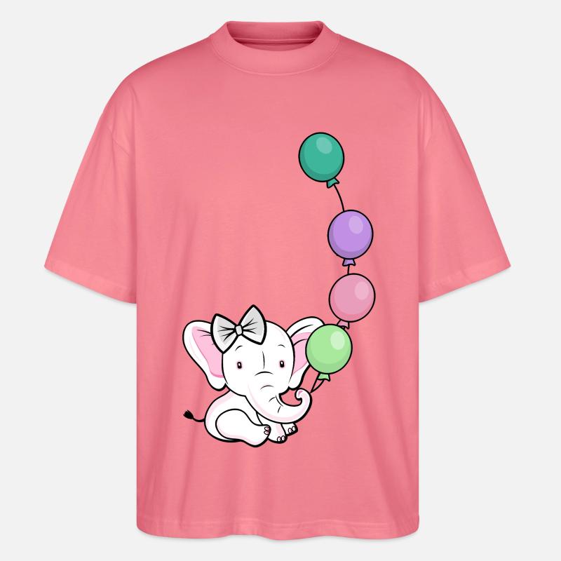Ballonelefant mit Bogen - Stanley/Stella Oversized Unisex Bio T-Shirt Blaster 2.0 - Pink