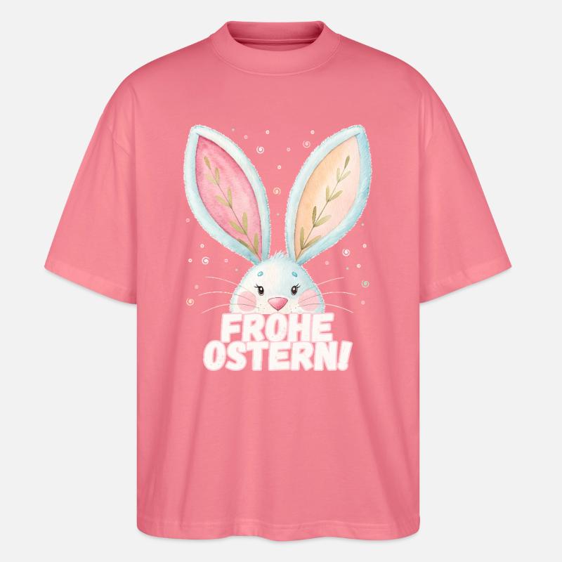Happy Easter! Cute Easter Bunny - Stanley/Stella Oversized Unisex Organic T-shirt Blaster 2.0 - pink joy 