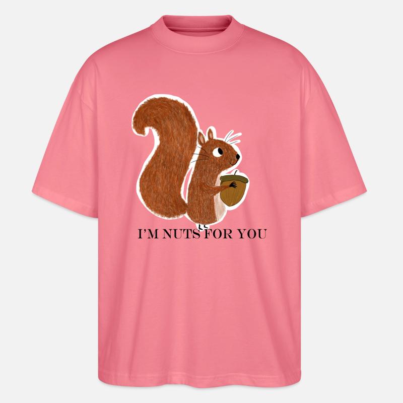 Eichhörnchen mit Eichel - Stanley/Stella Oversized Unisex Bio T-Shirt Blaster 2.0 - Pink 