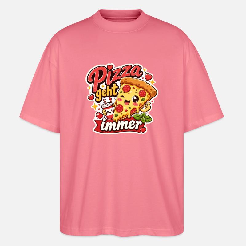 Pizza geht immer - Stanley/Stella Oversized Unisex Bio T-Shirt Blaster 2.0 - Pink 