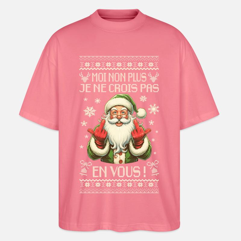 Weihnachtsmann Sarkastischer Humor - Weihnachtsgeschenk - Stanley/Stella Oversized Unisex Bio T-Shirt Blaster 2.0 - Pink 