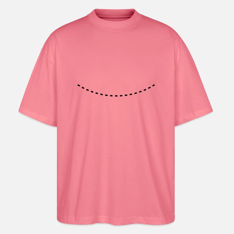 Dashed Curved Line - Stanley/Stella Oversized Unisex Bio T-Shirt Blaster 2.0 - Pink 