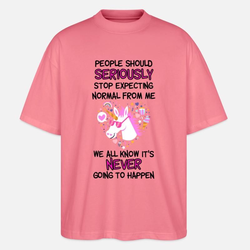 Les gens Shoulderstand cesser d'attendre normale de moi - T-shirt bio Blaster 2.0 coupe oversize Stanley/Stella Unisexe - rose