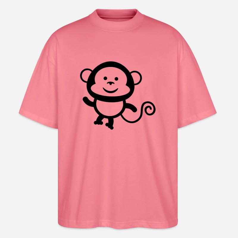 monkey comic - Stanley/Stella Oversized Unisex Bio T-Shirt Blaster 2.0 - Pink 