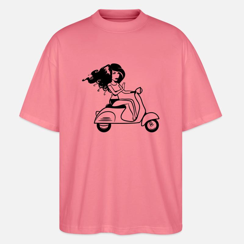 motorroller mädchen sexy - Stanley/Stella Oversized Unisex Bio T-Shirt Blaster 2.0 - Pink 
