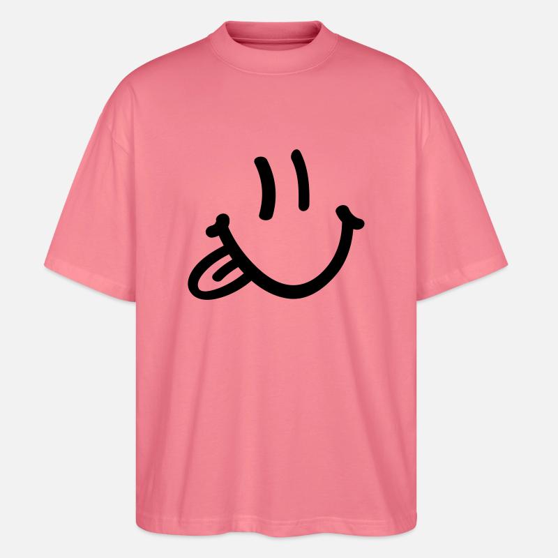 smile_face_f1 - Stanley/Stella Oversized Unisex Bio T-Shirt Blaster 2.0 - Pink 