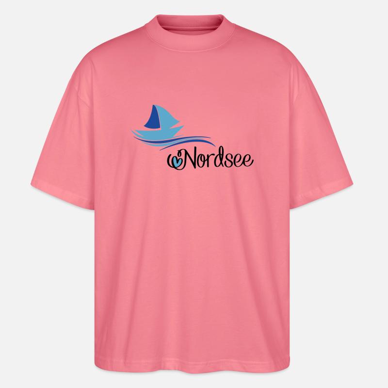 Nordsee Design mit Segelboot - Stanley/Stella Oversized Unisex Bio T-Shirt Blaster 2.0 - Pink 
