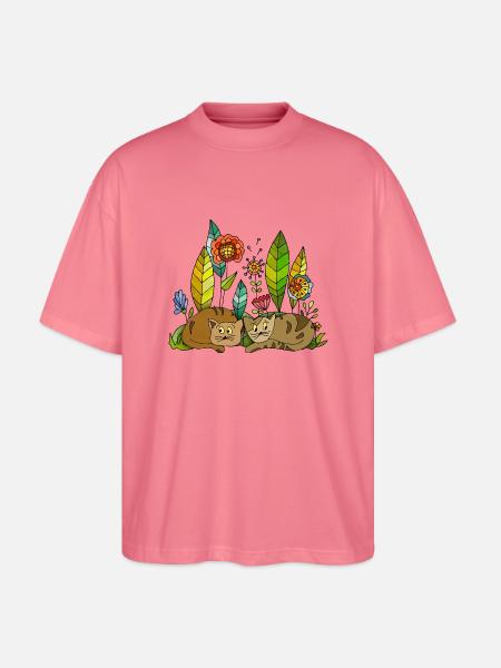 Cats - Stanley/Stella Oversized Unisex Organic T-shirt Blaster 2.0 - pink joy