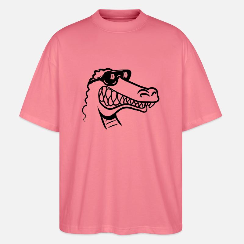 Krokodil witzig spass - Stanley/Stella Oversized Unisex Bio T-Shirt Blaster 2.0 - Pink 