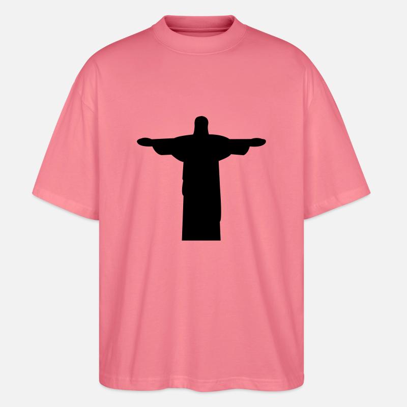 jesus_statue - Stanley/Stella Oversized Unisex Bio T-Shirt Blaster 2.0 - Pink 