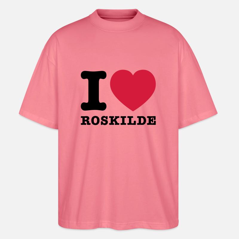 I Love Roskilde 2 - Stanley/Stella Oversized Unisex Bio T-Shirt Blaster 2.0 - Pink 